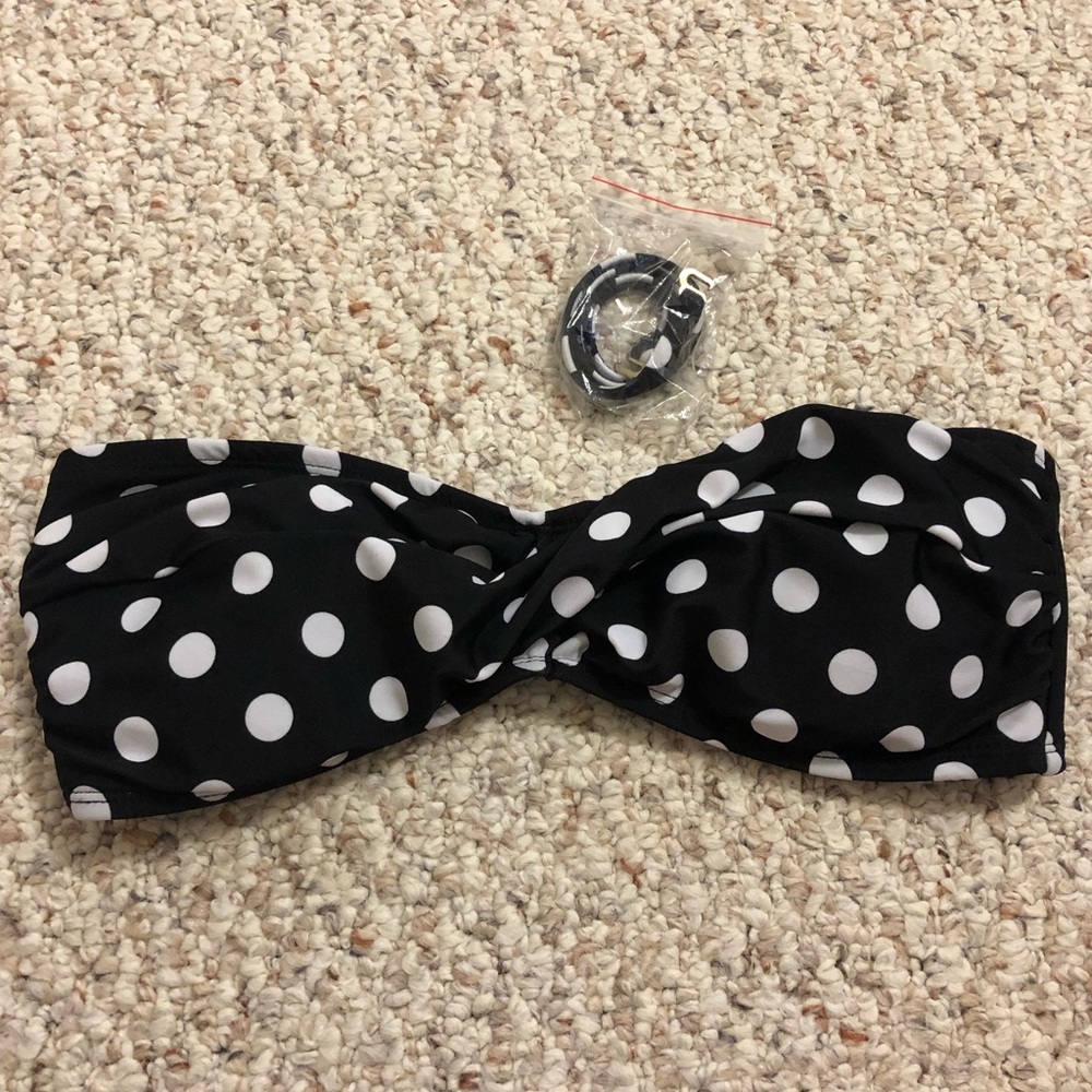 MOSSIMO— Polka Dotted Strapless Bikini Top